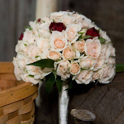 Flowers. Sophisticated bridal bouquet made of delicate spray roses.

A wedding is a special event and each bridal bouquet