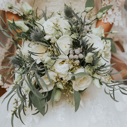 Flowers delivery. Bridal bouquet of white flowers.

A wedding is a special event and each bridal bouquet is an